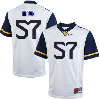 Men's West Virginia Mountaineers NCAA #57 Michael Brown White Authentic Nike Stitched College Football Jersey QJ15M16ZQ